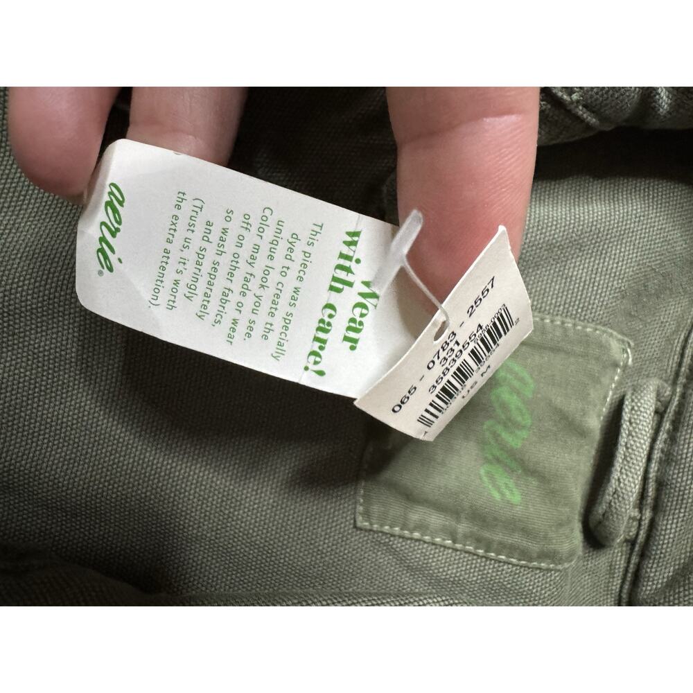 aerie Olive Green Button-Down Utility Jacket - Picture 8 of 9